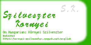 szilveszter kornyei business card