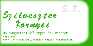 szilveszter kornyei business card